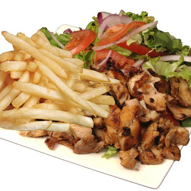 Chips Kebab with Salad