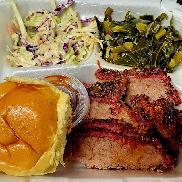 Brisket Plate with Coleslaw Abd Collard Greens