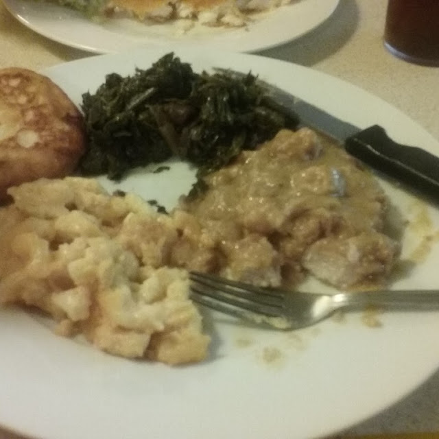 Mac and Cheese Collard Greens and Cornbread