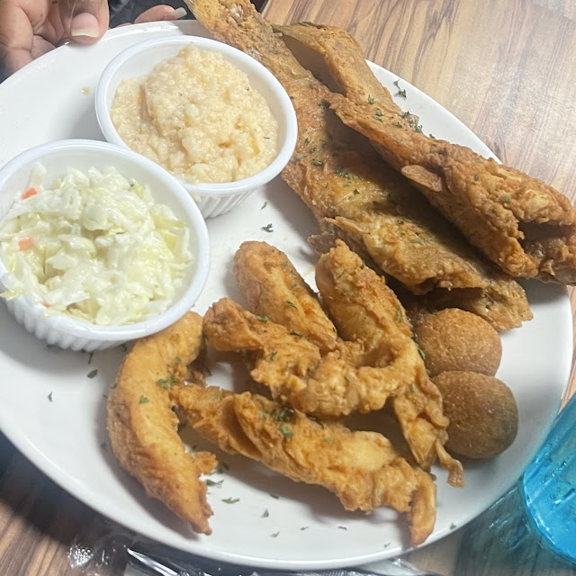 Fried Catfish Cole Slaw Cheese Grits