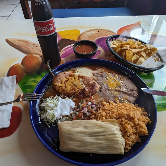 Tamale and Enchilada Plate