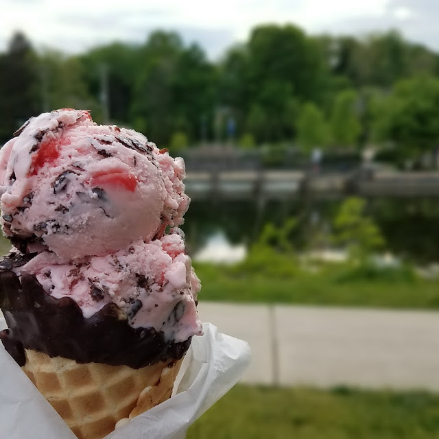 Amaretto Chocolate Cherry Ice Cream Cone