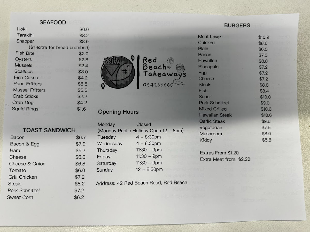 Red Beach Takeaways