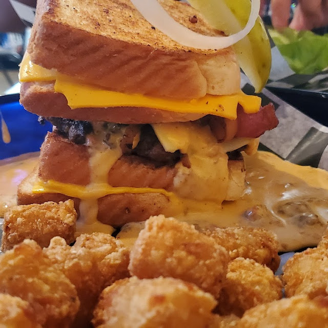 Double Grill Cheese w Bacon and Melted Nacho Cheese