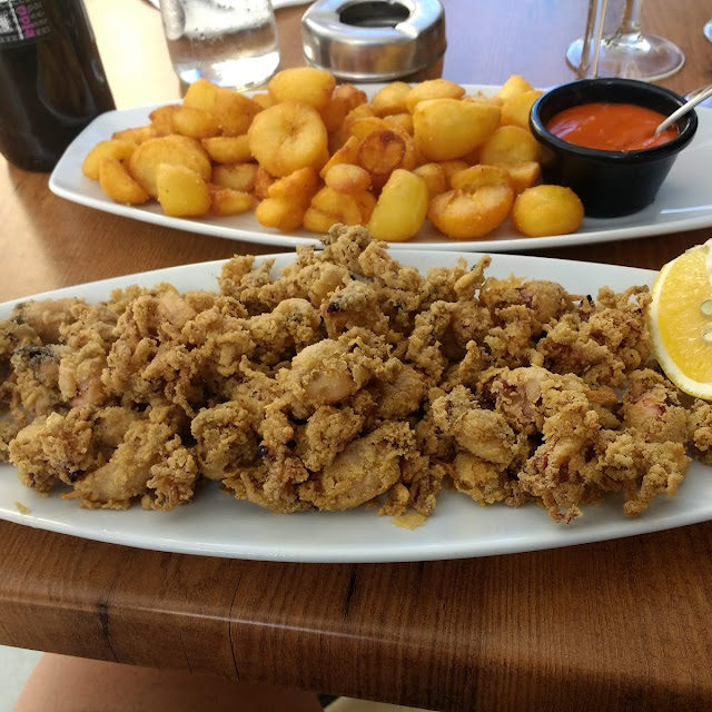 Baby Squid With Patatas Bravas