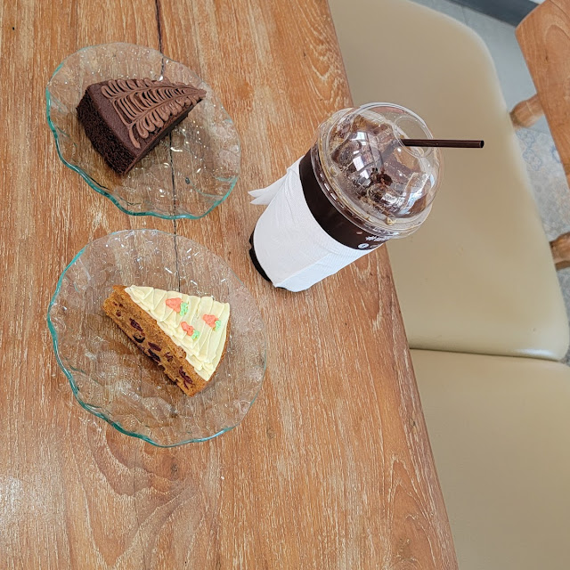 Iced Americano Chocolate Cake and Carrot Cake