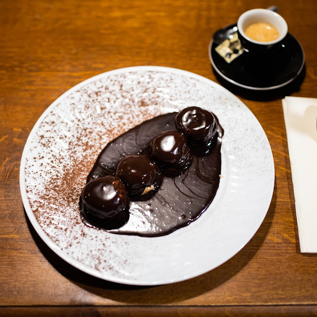 Profiteroles with Home Made Chocolate Sauce