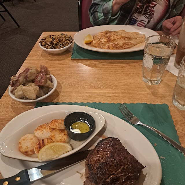 8oz Filet Mignon and Scallop and Creole Salmon Fillet