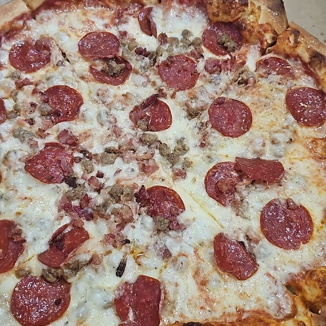 Three Meat Pizza