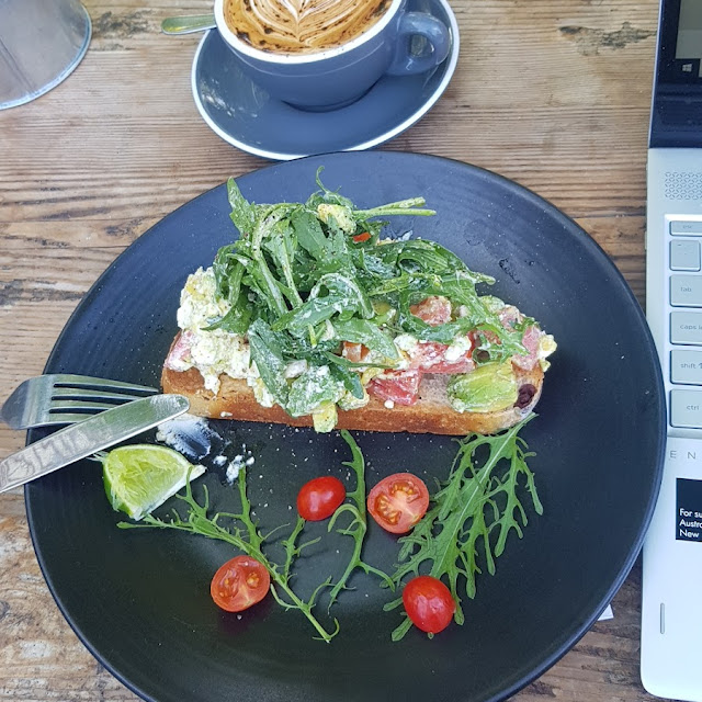 Olive Toast with Tomato Fetta and Avocado