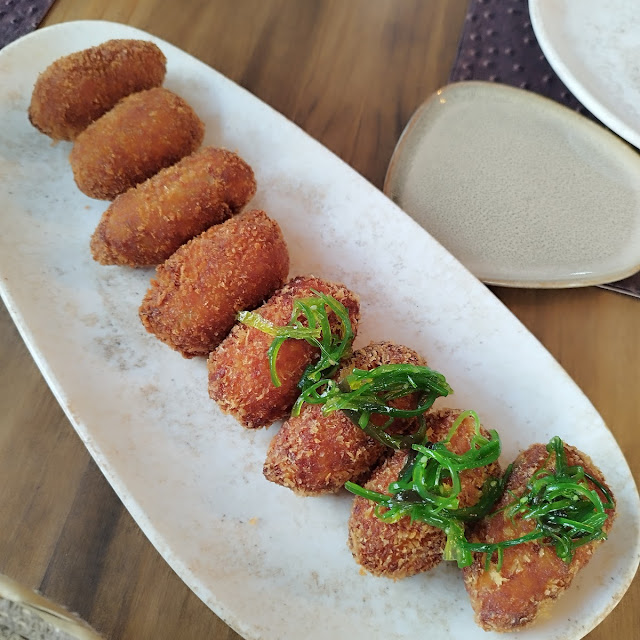 Croquetas Caseras de Langostinos Al Pilpil Carne de Vaca O Jamón Ibérico