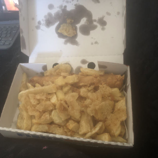 Large Battered Sausage with Regular Chips