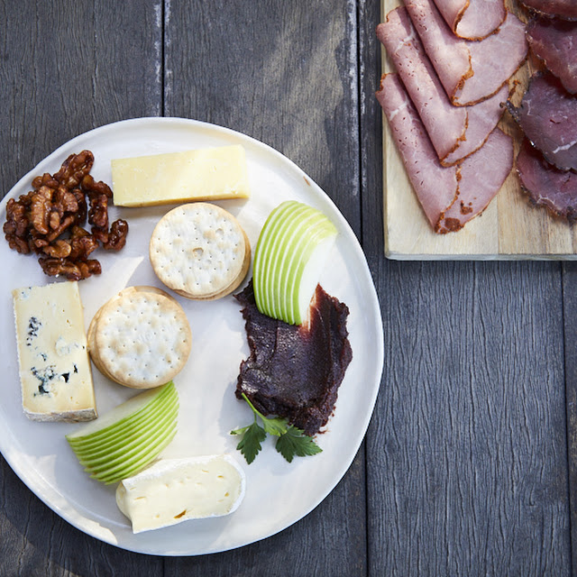 A Selection of Cured Meats and Cheeses Warm Breads House Lavosh Quince Paste House Pickles & Chutney