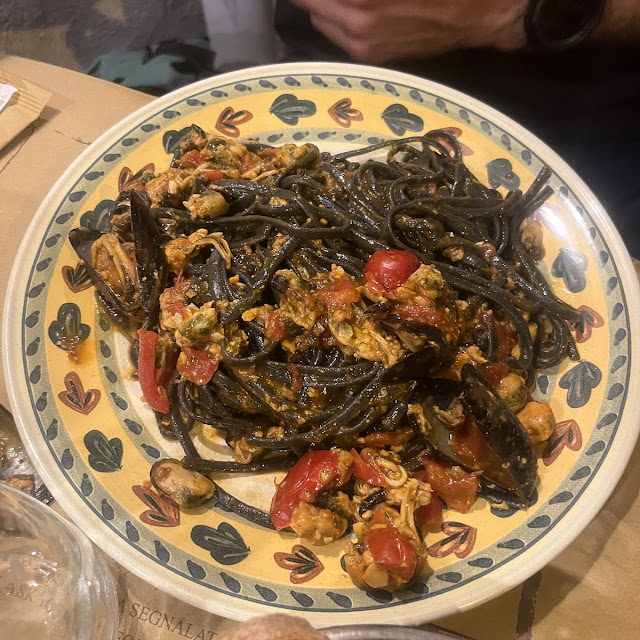Black Tagliolini With Mussels