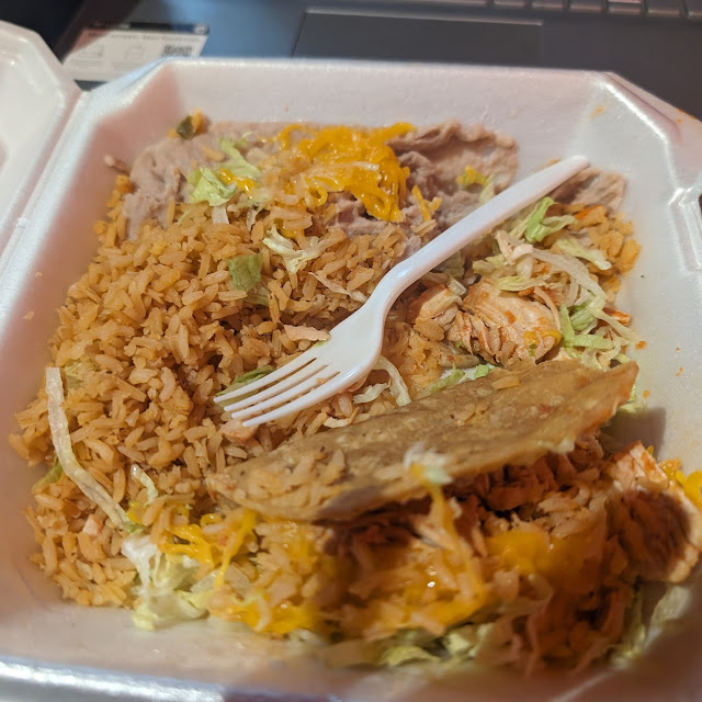 Chicken Tacos with Refried Beans & Rice