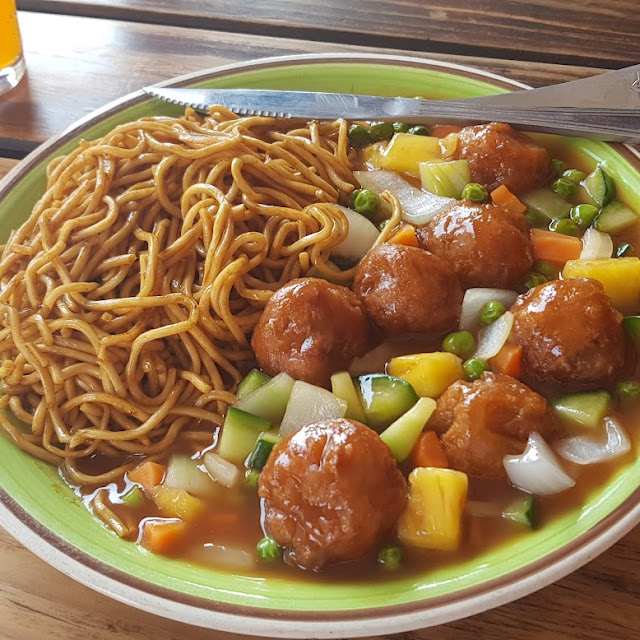 Sweet and Sour Pork with Noodles