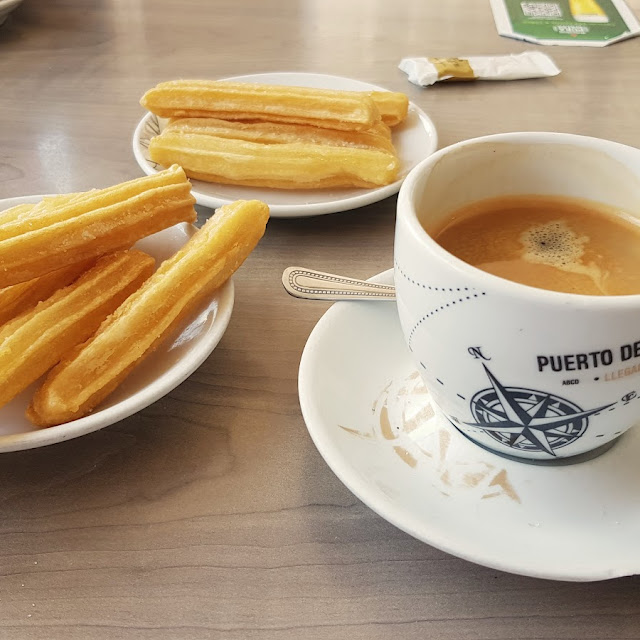 Churros with an Americano Coffee