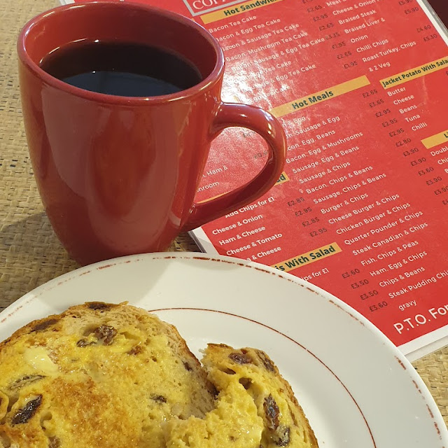 Fruit Teacake and an Americano Coffee