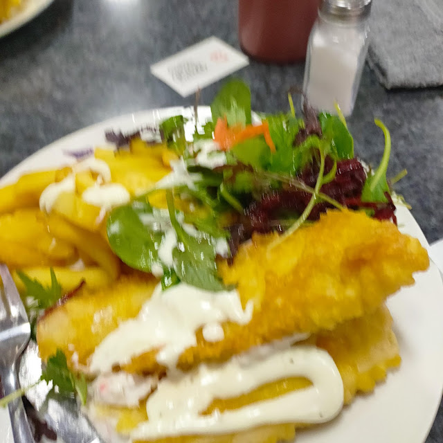 Fish and Chips with Fresh Salads