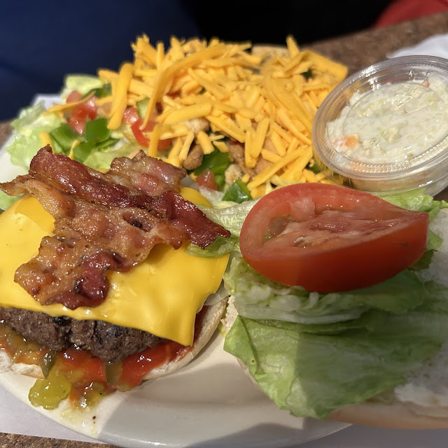 Moose Burger with Salad