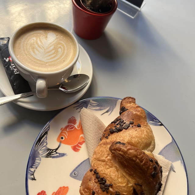 Cappuccino and Chocolate Croissants