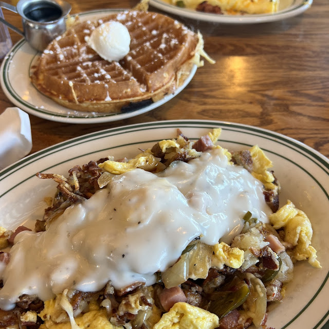 Two Eggs OE with Sausage Patty and Hash Browns