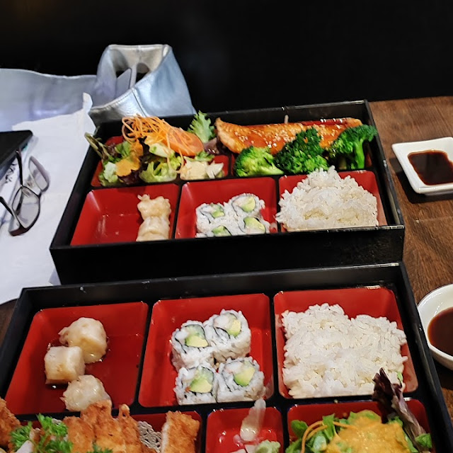 Salmon Teriyaki Bento Box and Chicken Katsu Bento Box