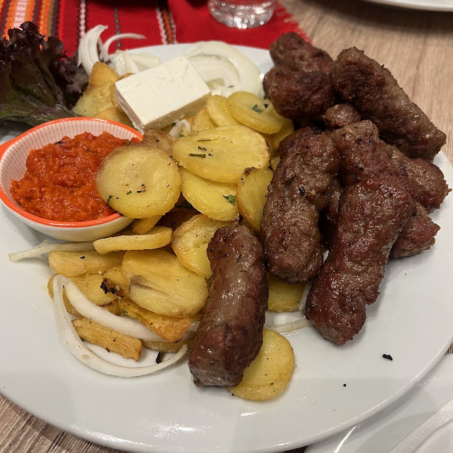 Cevapcici 1 Meat Skewer Djevecielo Fried Potatoes Salad