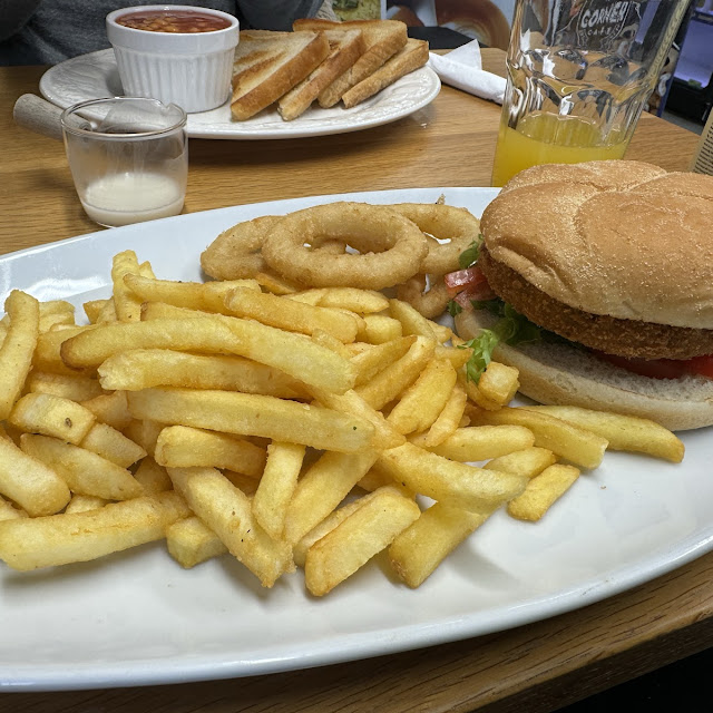 Veggie Burger and Chips