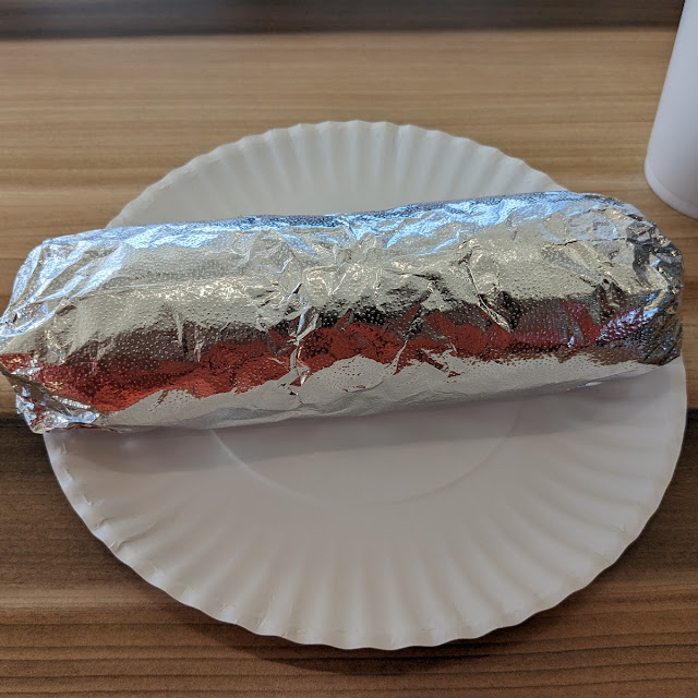 Hash Brown and Al Pastor Breakfast Burrito