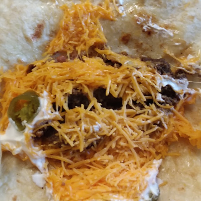 Inside of Tamale Burrito Supreme
