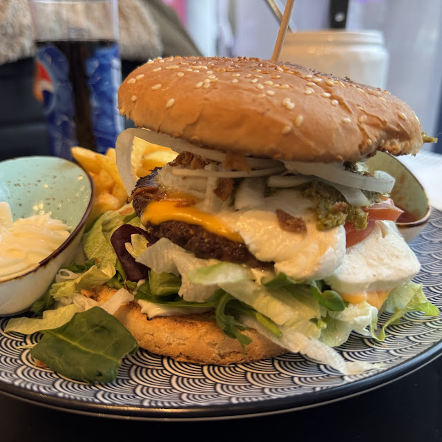 Italian Style Hamburger and Fries