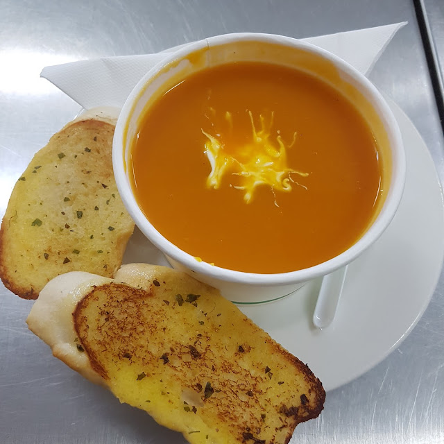 Pumpkin Soup Garlic Bread