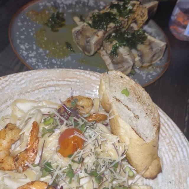 Fettuccine Alfredo Con Camaron