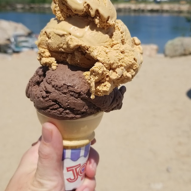 Sea Salt Caramel Ice Cream and Chocolate Ice Cream
