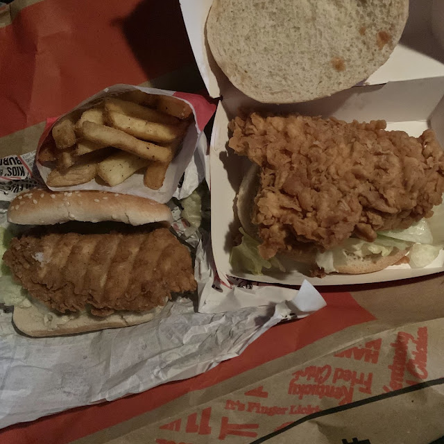 Burger Zinger Burger and Fries