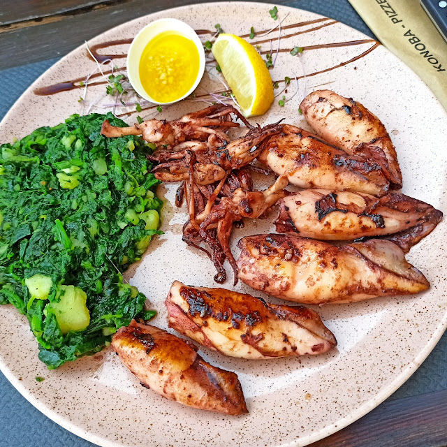 Tintenfisch Gegrillt Mit Mangold