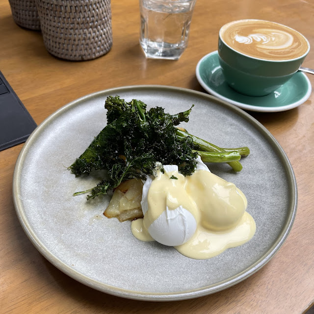Eggs Benedict with Kale and Potato Cake