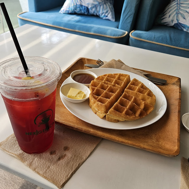 Passion Fruit Cold Tea and Original Pancake Breakfast