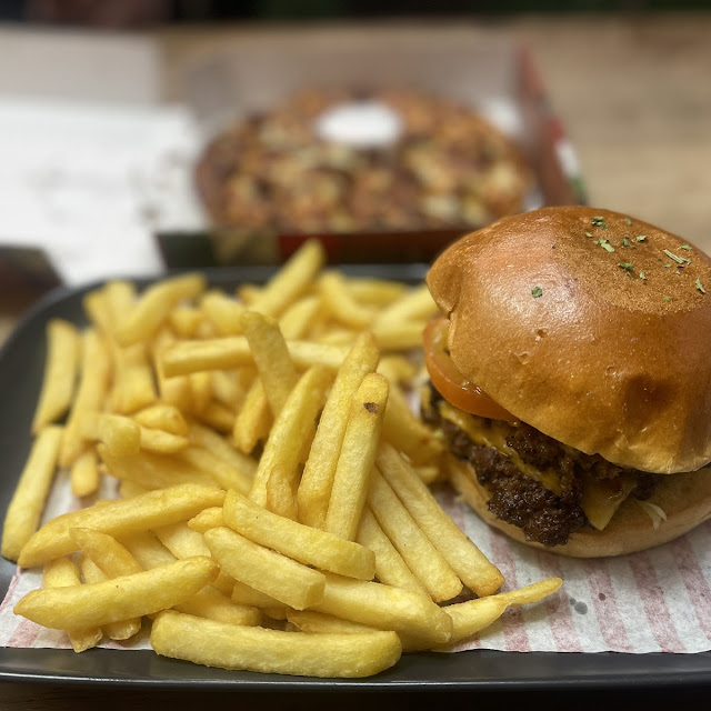 Beef Burger and Fries