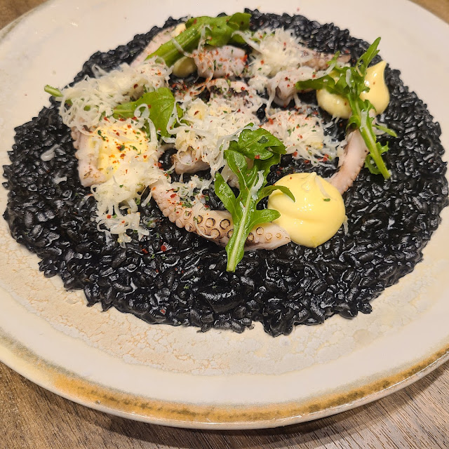 Squid Ink Risotto with Octopus