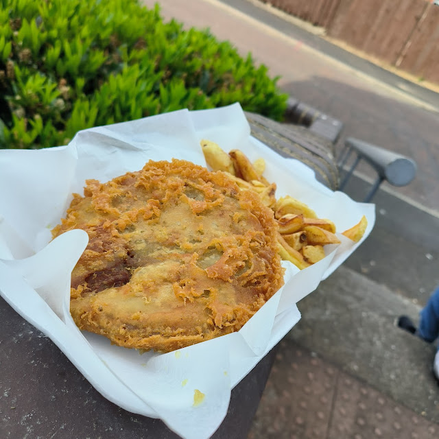 Fried Burger and Chips