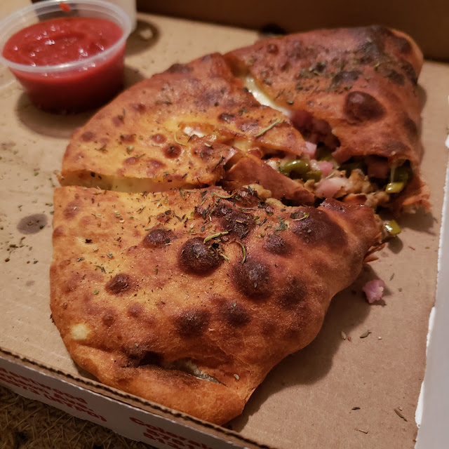 Sausage Ham and Green Olive Calzone