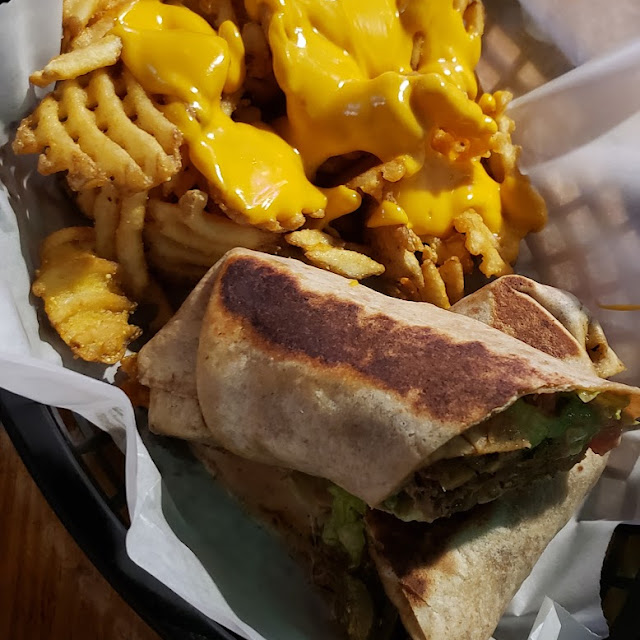 Philly Wrap and Waffle Fries