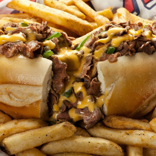 Philly ch Steak with Fries Sandwich
