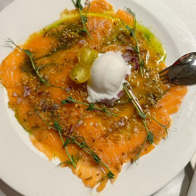 Salmon Carpaccio Flavoured with Basil