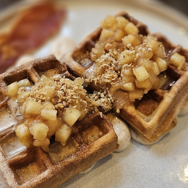 Waffle with Spiced Apple and Gingerbread Cream