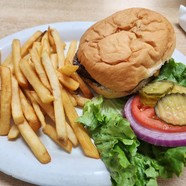 Classic Cheese Burger and Fries