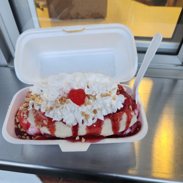 Banana Split Triple Scoop of Ice Cream Your Choice of Three Toppings