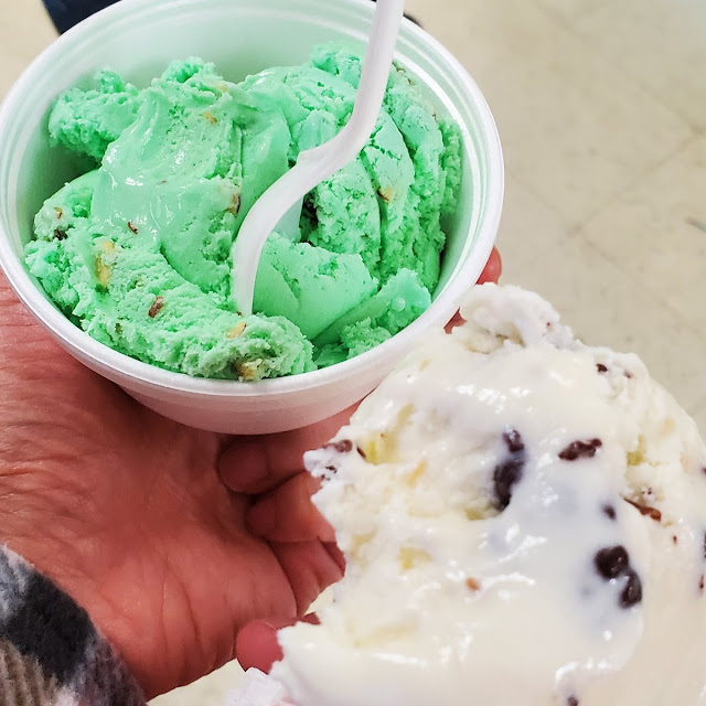 Mint Chocolate Chip and Peppermint Ice Cream